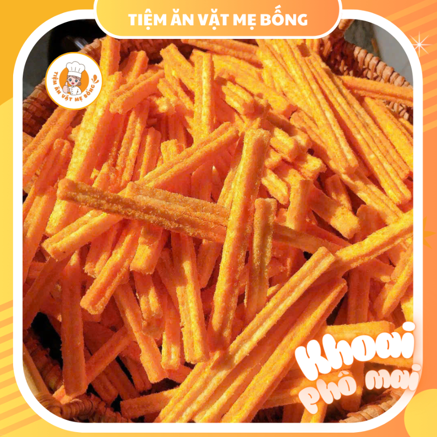 500gr Snack Que Phô Mai Ngó Sen, Bim bim Khoai Tây Ngó Sen Lắc Phô Mai Giòn Thơm Ngon