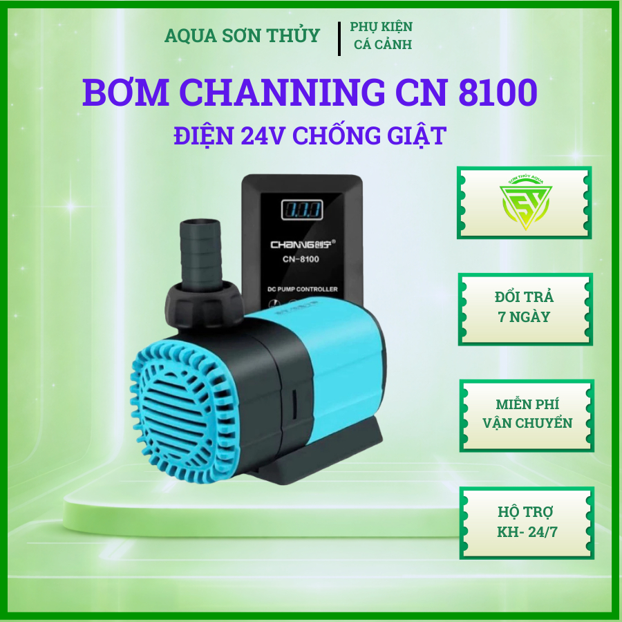 Bơm Channing CN 8100, máy bơm bễ cá, máy bơm chế lọc thùng -