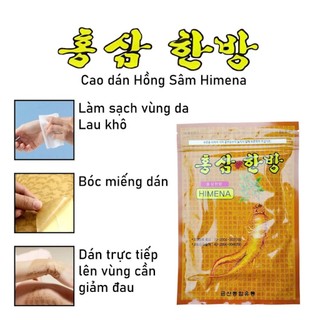 Combo 5 Gói Cao Dán Sâm Giảm Đau Hàn Quốc - giảm đau nhanh chóng, an toàn với da