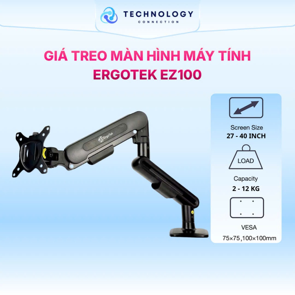 Giá Treo Màn Hình Máy Tính ErgoTek EZ100 / EZ80 / EZ90 PRO - Hàng Chính Hãng Bảo Hành 12 Tháng