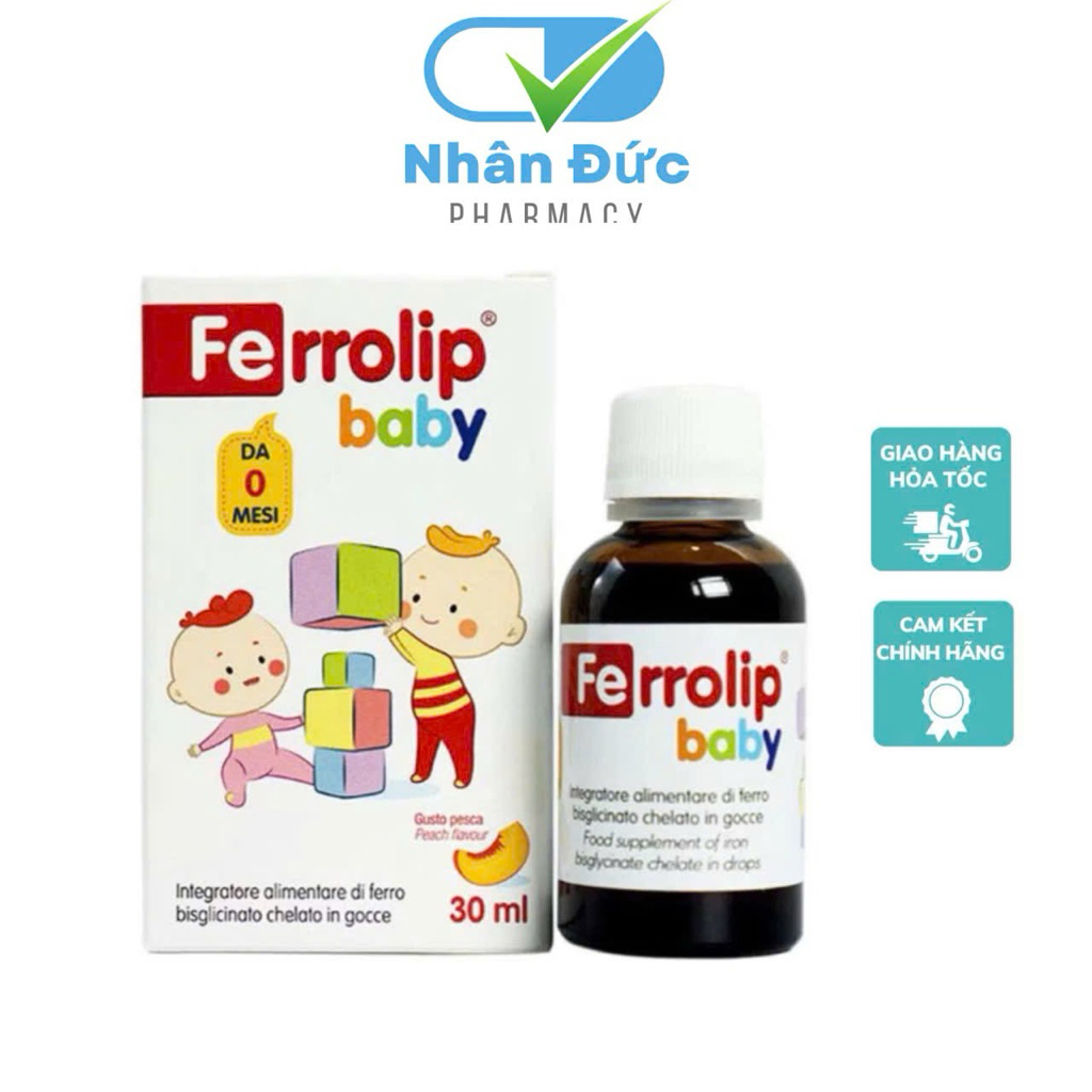 Sắt Ferrolip Baby 30ml bổ sung sắt hữu cơ cho bé
