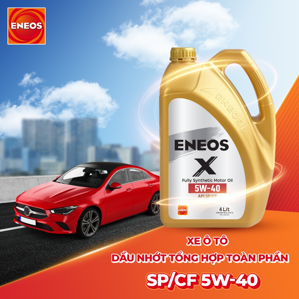 Dầu nhớt động cơ ô tô ENEOS Fully Synthetic 5W-40 SP/CF dùng cho xe máy xăng và Diesel [ 4Lit ] chín