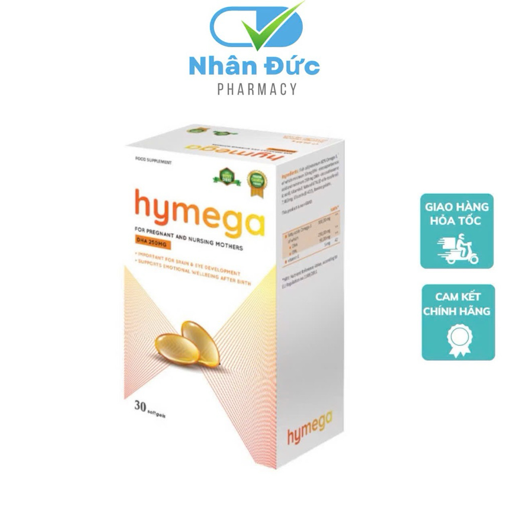 DHA Hymega, DHA bầu và sau sinh Giúp bổ sung DHA, EPA, vitamin E dạng tinh khiết _Có tích điểm