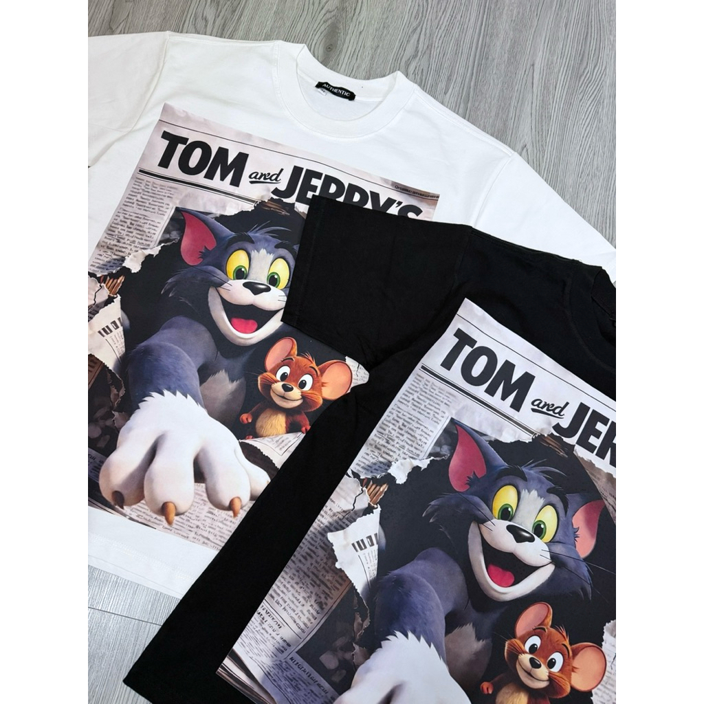 Áo Thun Tom and Jerry - Áo Thun Nam Nữ Chất Cotton 2 Chiều