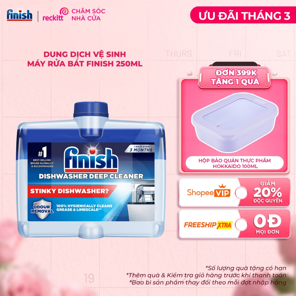 Dung Dịch Vệ Sinh Máy Rửa Chén Bát Finish 250ML