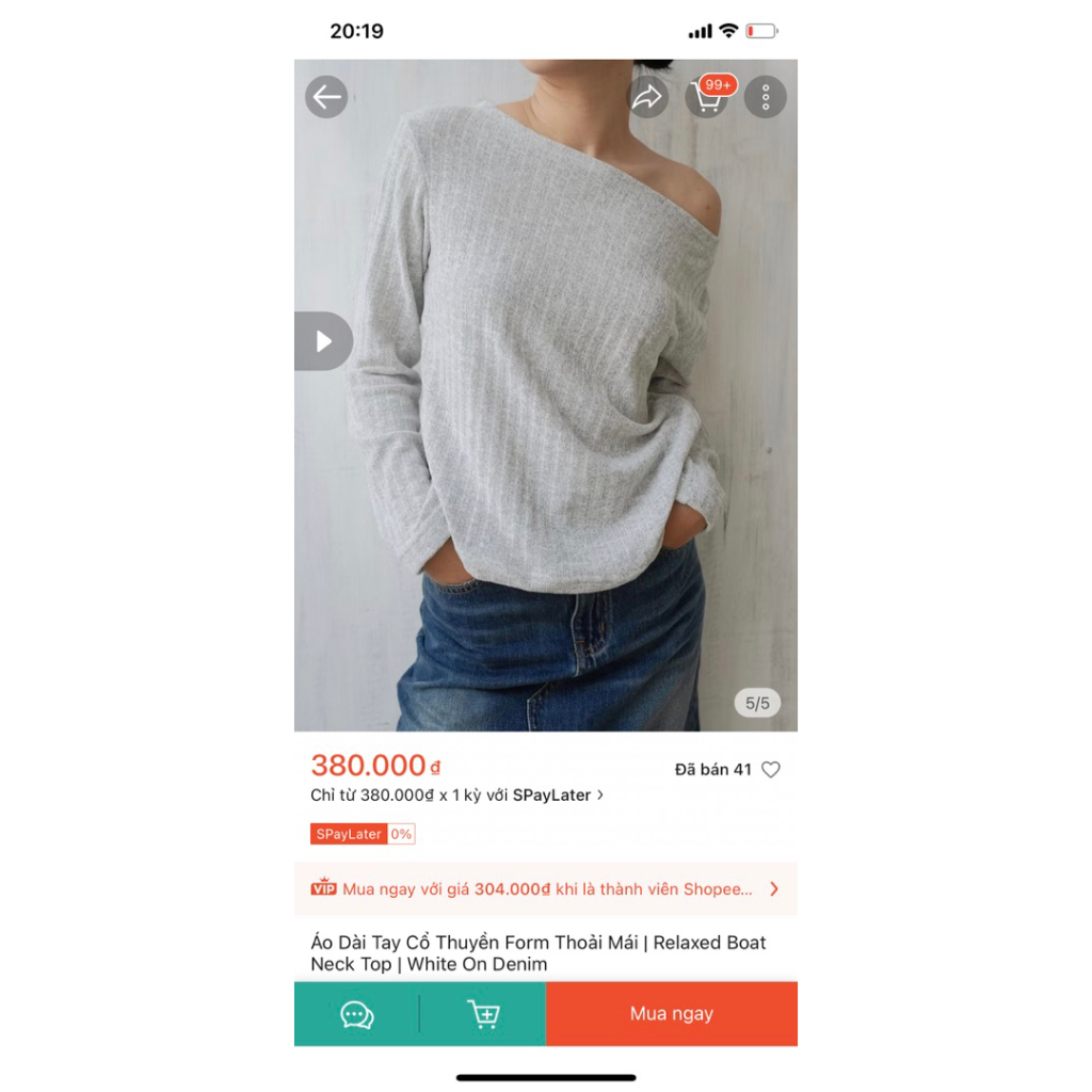 Pass áo thun white on denim