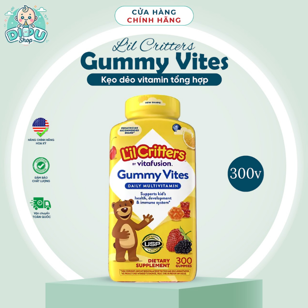 [DATE 12/2026] Kẹo Dẻo Lil Critter Gummy Vites Complete Multivitamin 300 viên