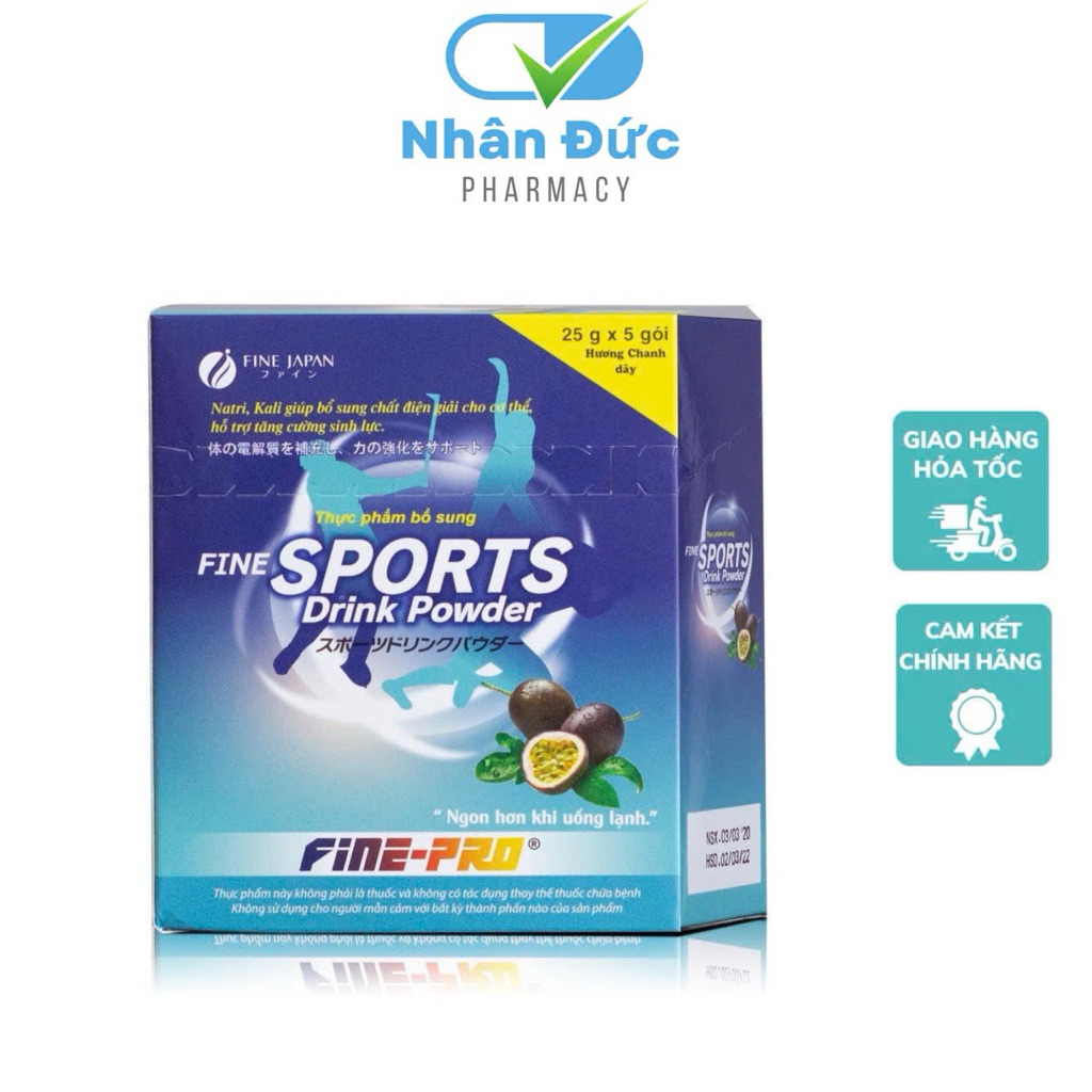 oresol bù nước điện giải Sport drink Fine Japan bù nước điện giải hộp 5 gói