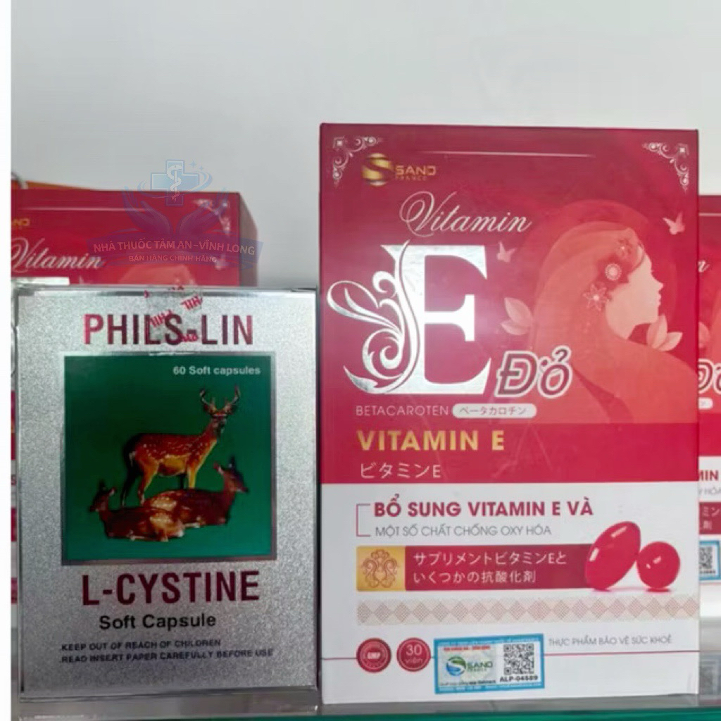 ✨ Combo L-Cystine 500mg + Vitamin E 500 – Bí quyết chăm sóc da đẹp – tóc mọc – giảm rụng tóc ✨