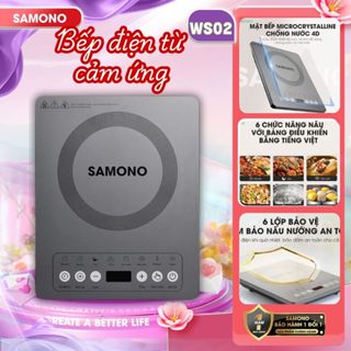 (BH 1 năm) Bếp Điện Từ Cảm Ứng Samono WS-02 Công Suất 2000W Có Chức Năng Hẹn Giờ, 6 chức năng nấu Tiết Kiệm Điện