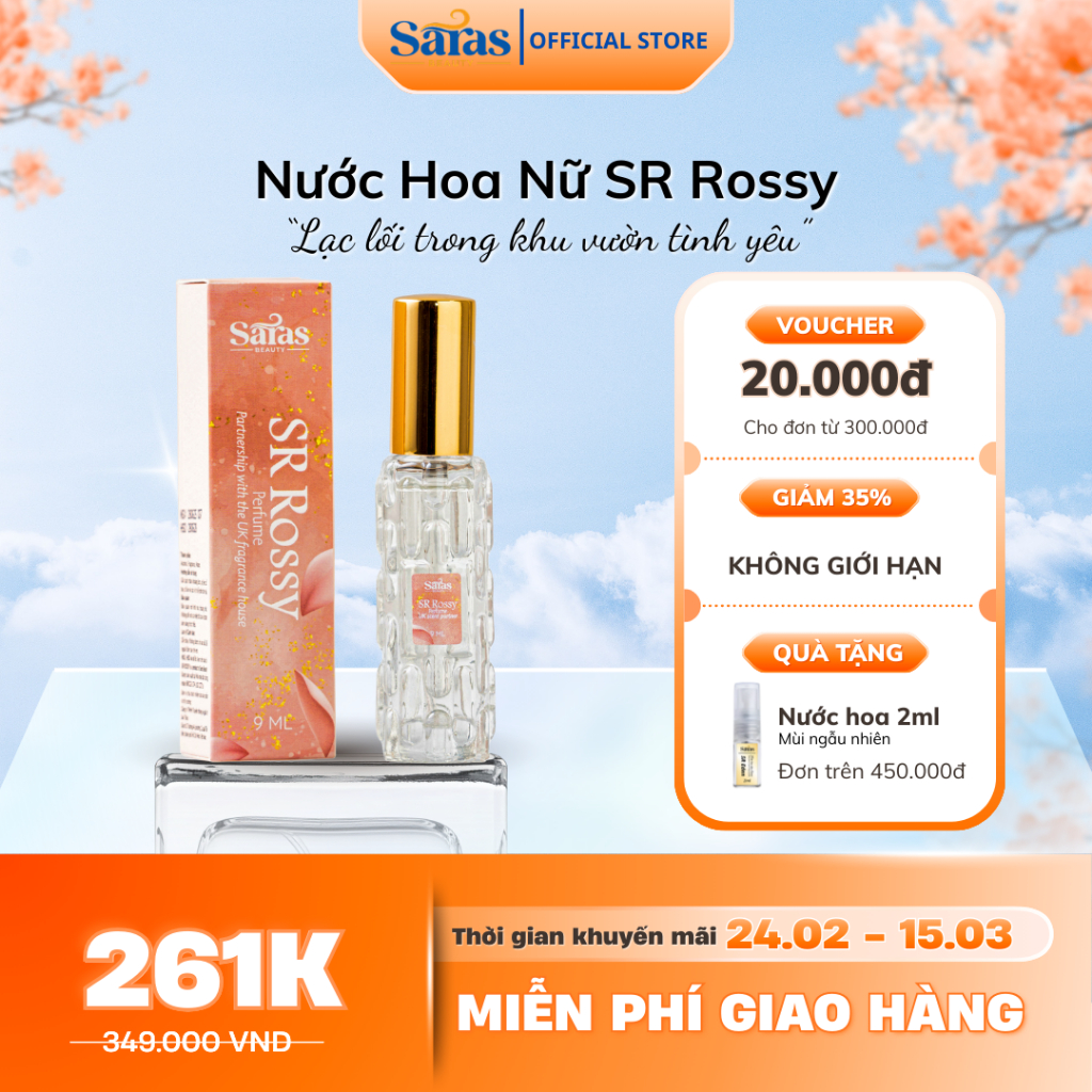 Nước Hoa Nữ SR Rossy 9ml – Hương Quyến Rũ, Thanh Lịch & Ngọt Ngào, chai 9ml