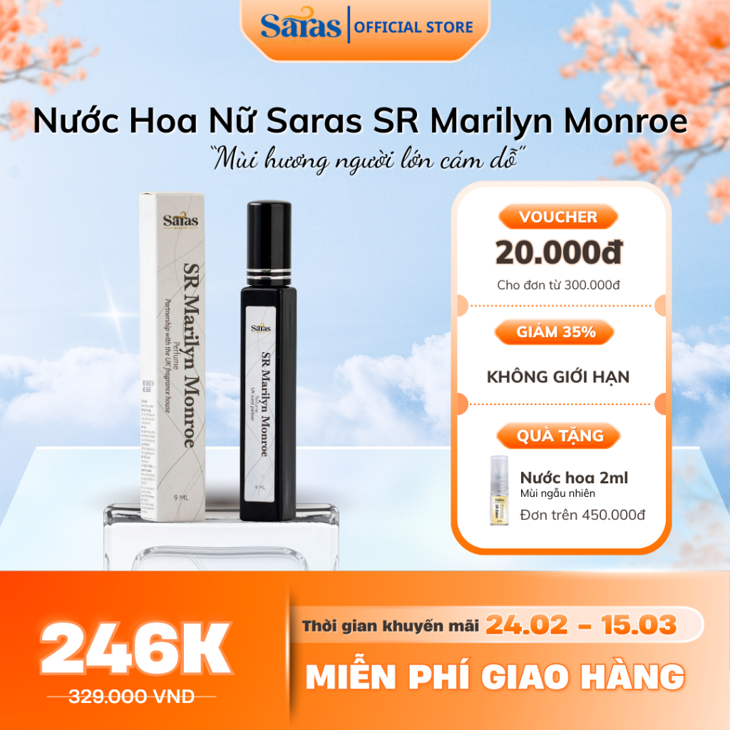 Nước Hoa Nữ SR Marilyn Monroe 9ml – Hương thơm 3 tầng quyến rũ, chai 9ml