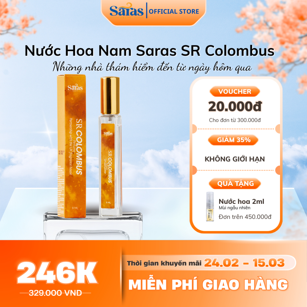 Nước Hoa Unisex SR Colombus 9ml – Hương Thơm Cá Tính, Bí Ẩn & Đậm Chất Nghệ Sĩ, chai 9ml