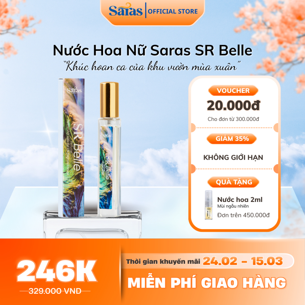 Nước Hoa Nữ SR Belle 9ml – Hương Thơm Gợi Cảm & Thanh Lịch, chai 9ml