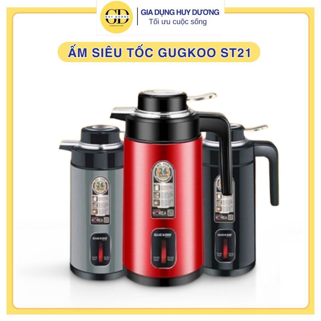Ấm Siêu Tốc Giữ Nhiệt GUGKOO, Phích Giữ Nhiệt, Ấm Đun Nước Ủ Nóng Siêu Tốc Công Suất 1500W Cao Cấp