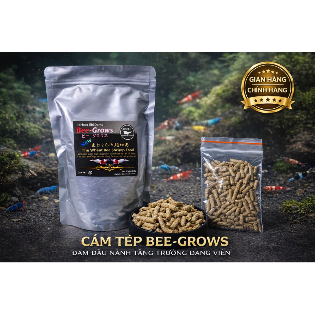 Cám Tép Cảnh Bee Grow’s ( Lúa Mì Netto , Vỏ Đậu Nành Benibachi Nhật Bản ) –Thức ĂnTăng Trưởng Nhanh,