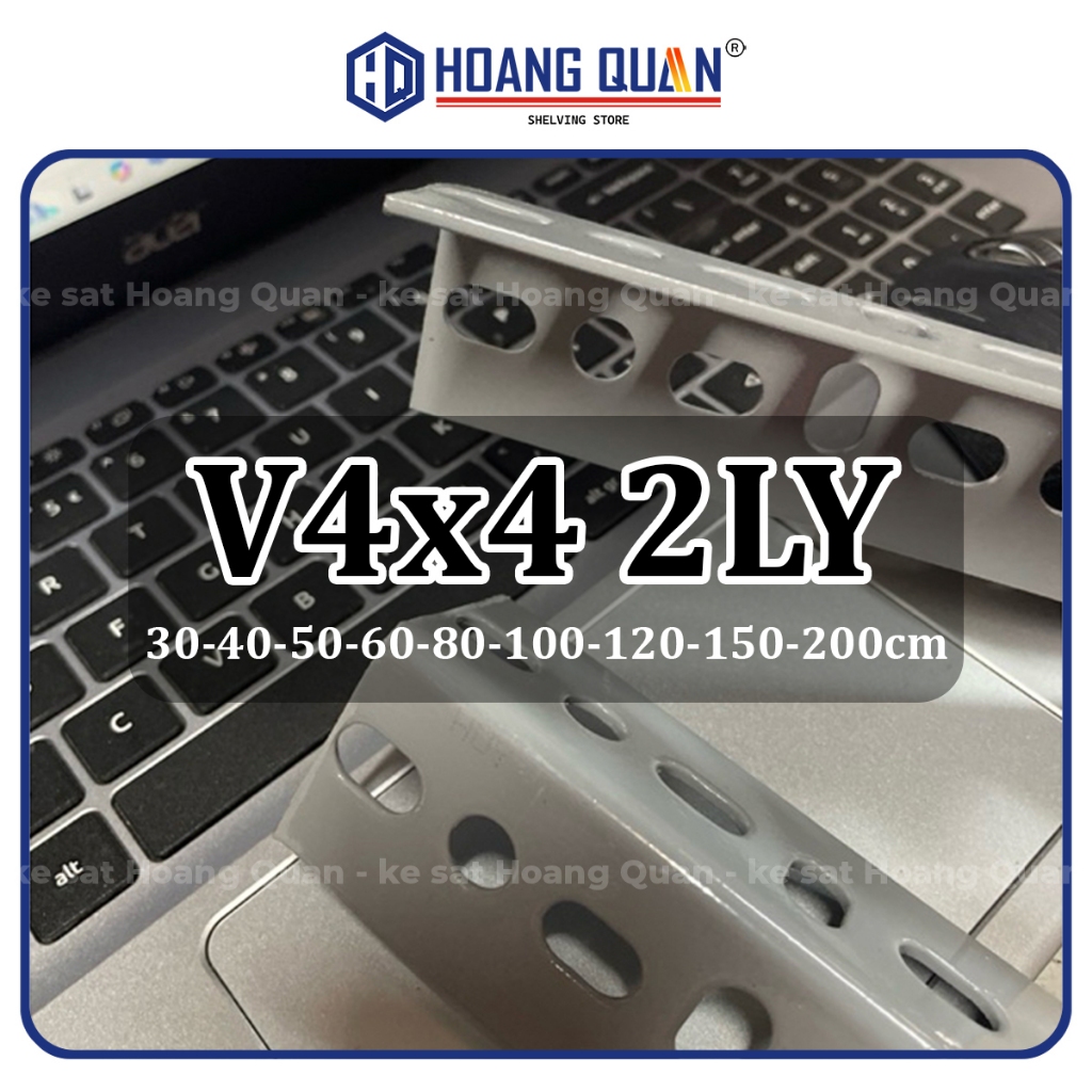 Sắt V Lỗ 4x4 4x6 DÀY 2LY Sơn Tĩnh Điện - Cây Sắt V Đục Lỗ Xám Nhiều Size Đa Năng Ráp Kệ Nhiều Tầng