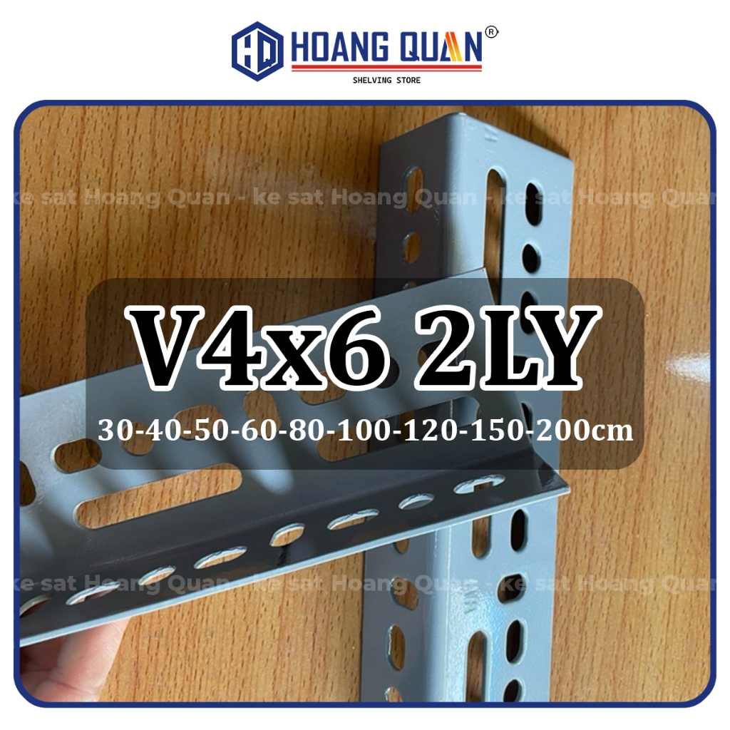 Thanh Sắt V Lỗ 4x6 4x4 DÀY 2LY Đa Năng Lắp Kệ Sắt Sơn Tĩnh Điện Sắt V Đục Lỗ Xám Nhiều Kích Cỡ