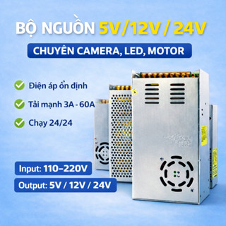 Nguồn Tổ Ong - Nguồn 12V 24V 5V Bộ Đổi Nguồn Dùng Cho Led Motor Máy Bơm Quạt Mini - Bảo Hành 12 Tháng