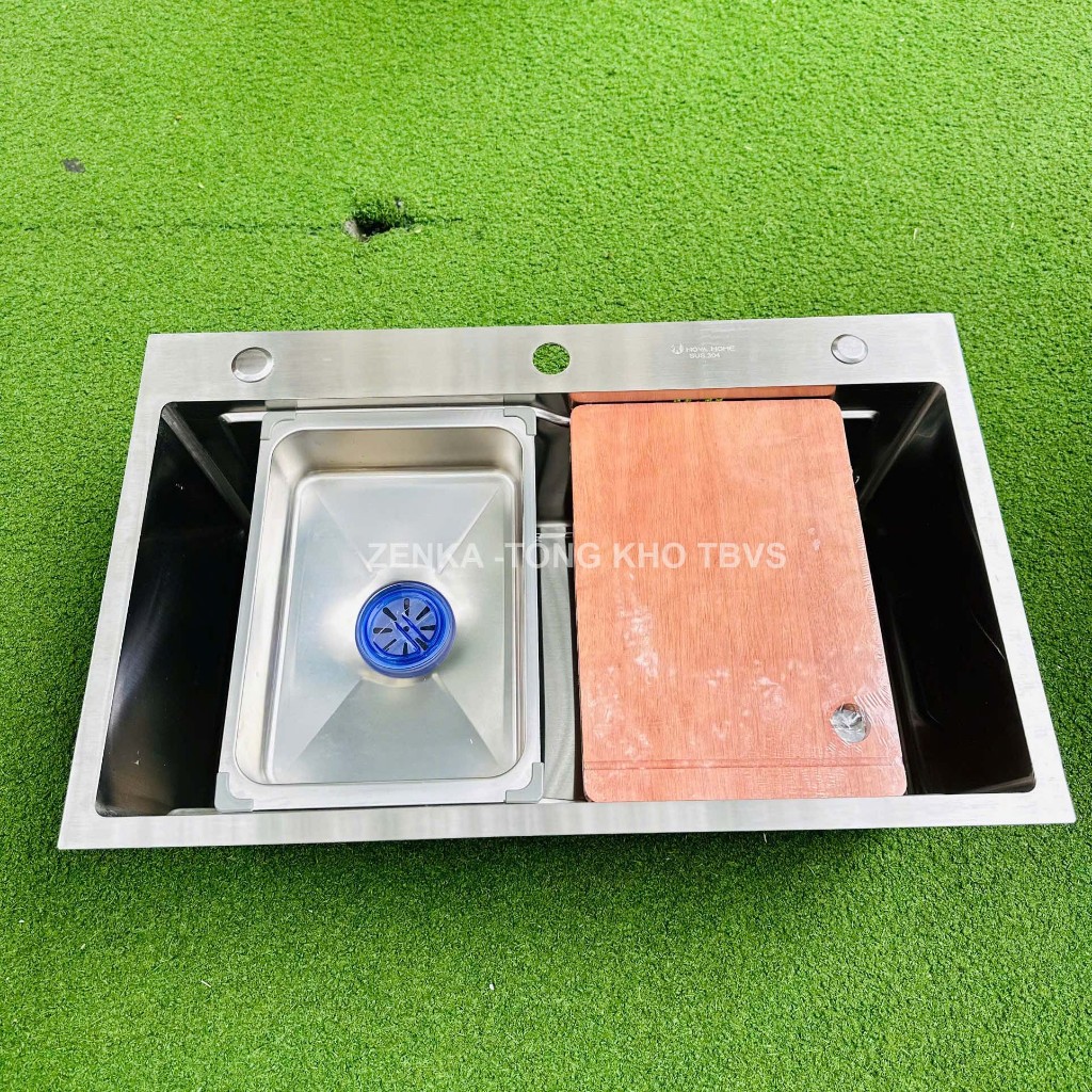 (Size 75x46, 68x46, 78x46)Bồn Bát 1 Hố Lớn Inox 304 Màu Inox Mờ Xước Trắng, thiết kế hiện đại