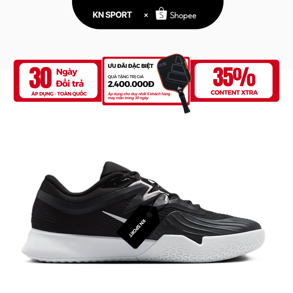 Giày Vapor Pro 3 HC Black White FZ2158-001 Thể Thao Nam Nữ, Fullbox KN Sport