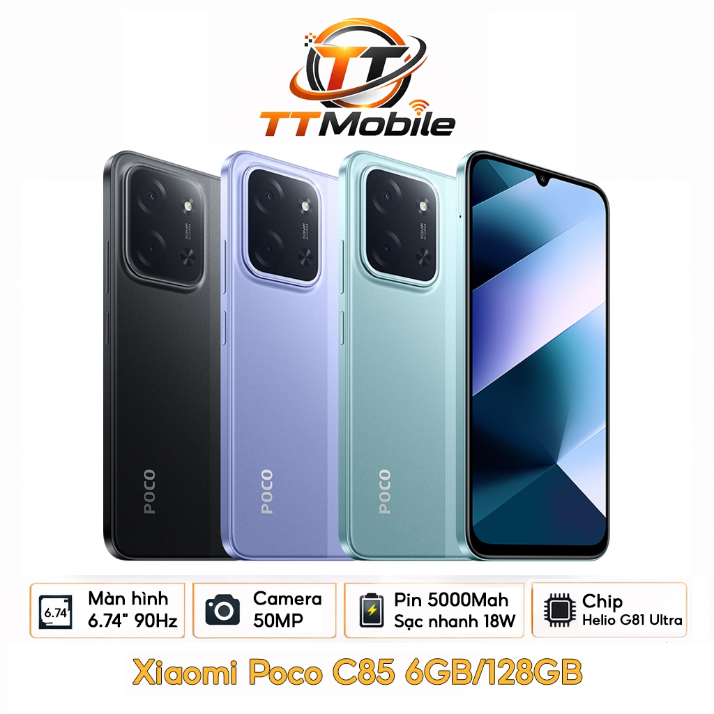 Điện thoại Poco C85 6GB/128GB MediaTek Helio G81 Ultra , Pin 6000mAh