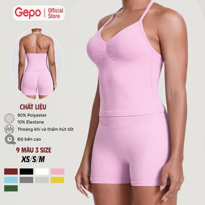 GEPO Bộ Thể Thao Tập Gym, Yoga Nữ, Chất Dệt Kim Cao Cấp, Thoáng Khí, Co Giãn 4 Chiều GP314