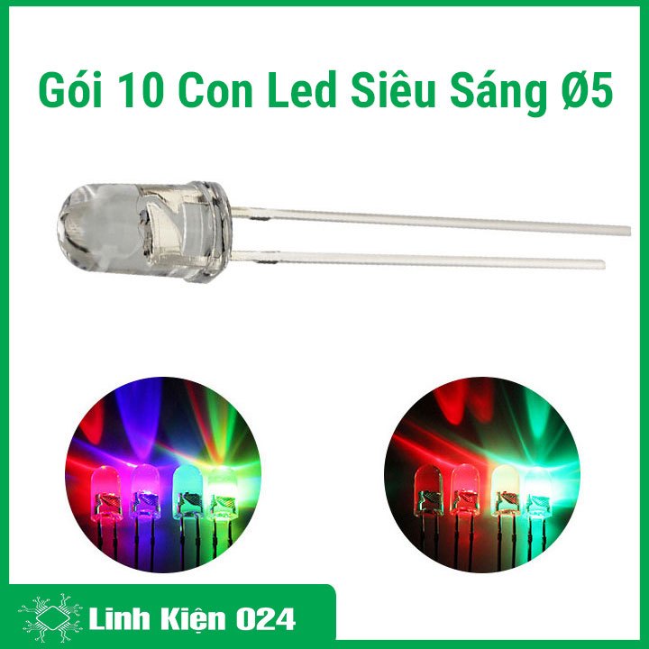 Gói 10 Con Led Siêu Sáng Ø5
