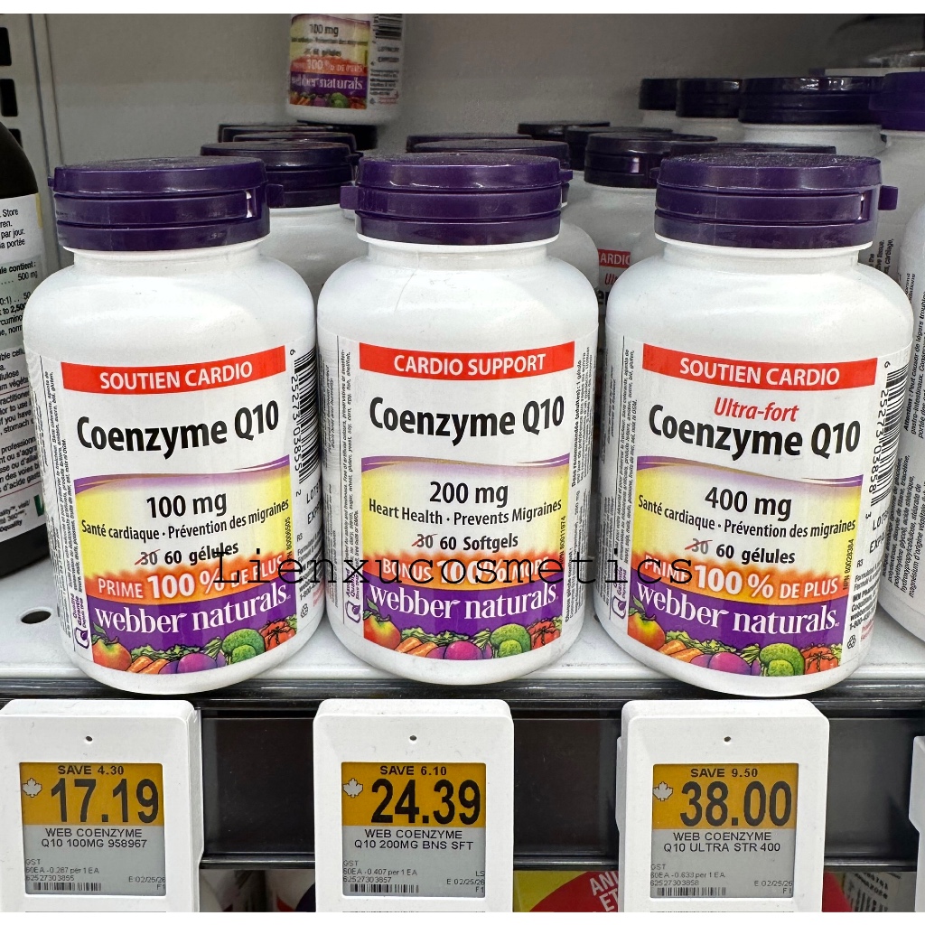 Viên uống Coenzyme Q10 200mg 60 viên Webber Naturals; HSD 2027