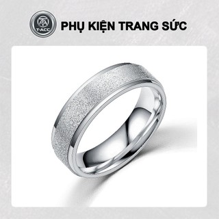 Nhẫn titan bản nhám 6mm khổ lớn, nhẫn nam nữ thời trang cá tính nhiều size lựa chọn