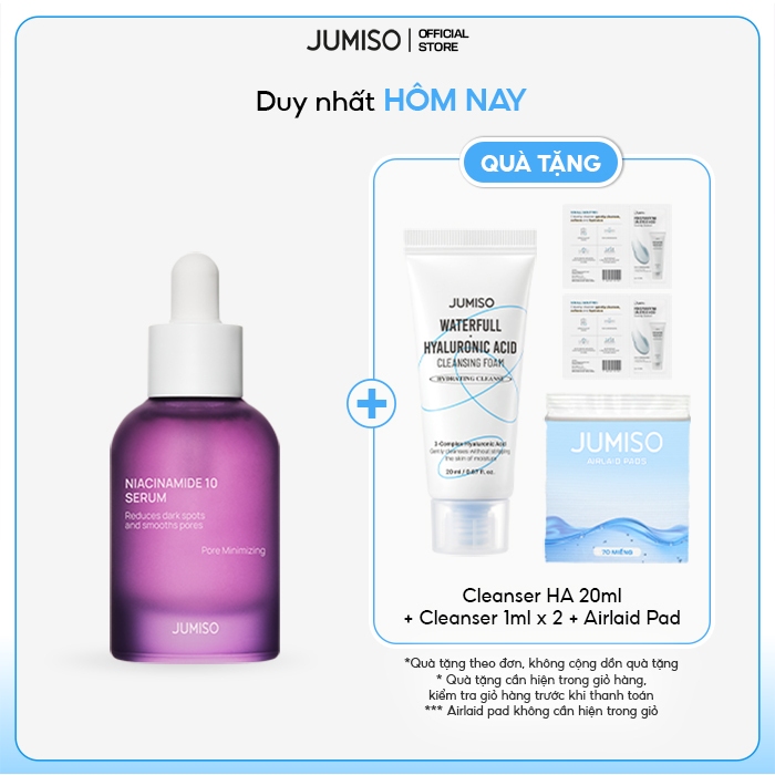 [Niacinamide 10%] Tinh chất hỗ trợ kiềm dầu, thu nhỏ lỗ chân lông, dưỡng sáng JUMISO Niacinamide 10%