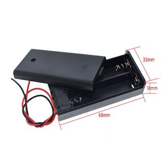 Đế Pin AA Có Nắp, Kèm Công Tắc ( Đấu Nối Tiếp )