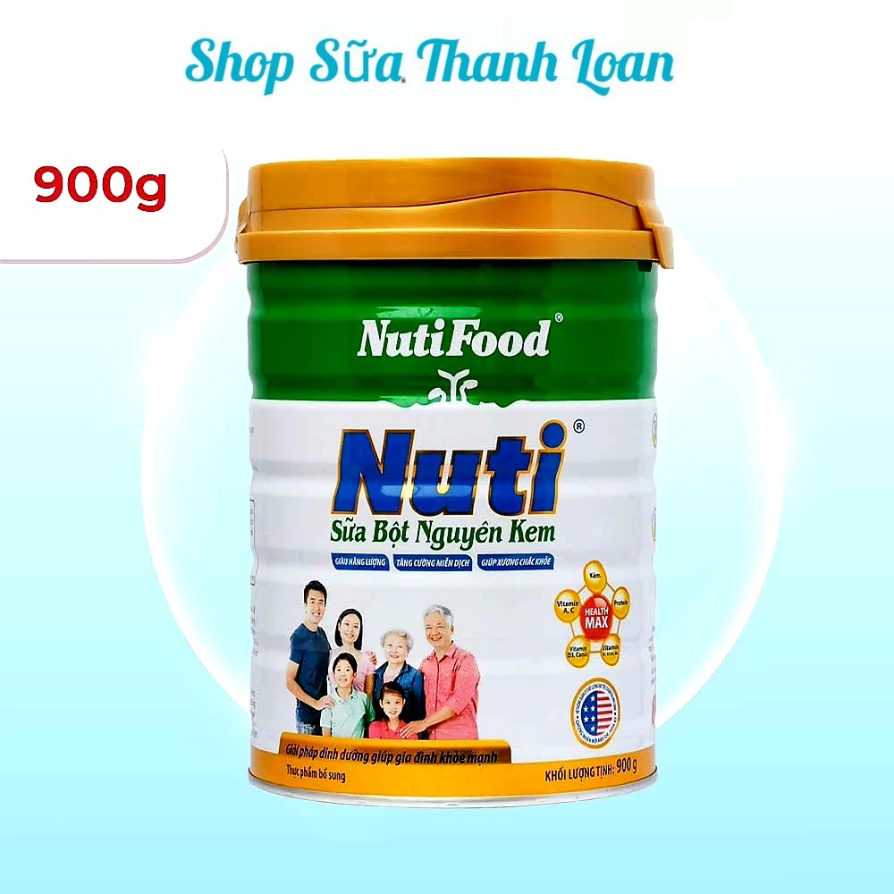 (HSD T2-2028) Sữa Bột Nguyên Kem Của NutiFood LON 900g.