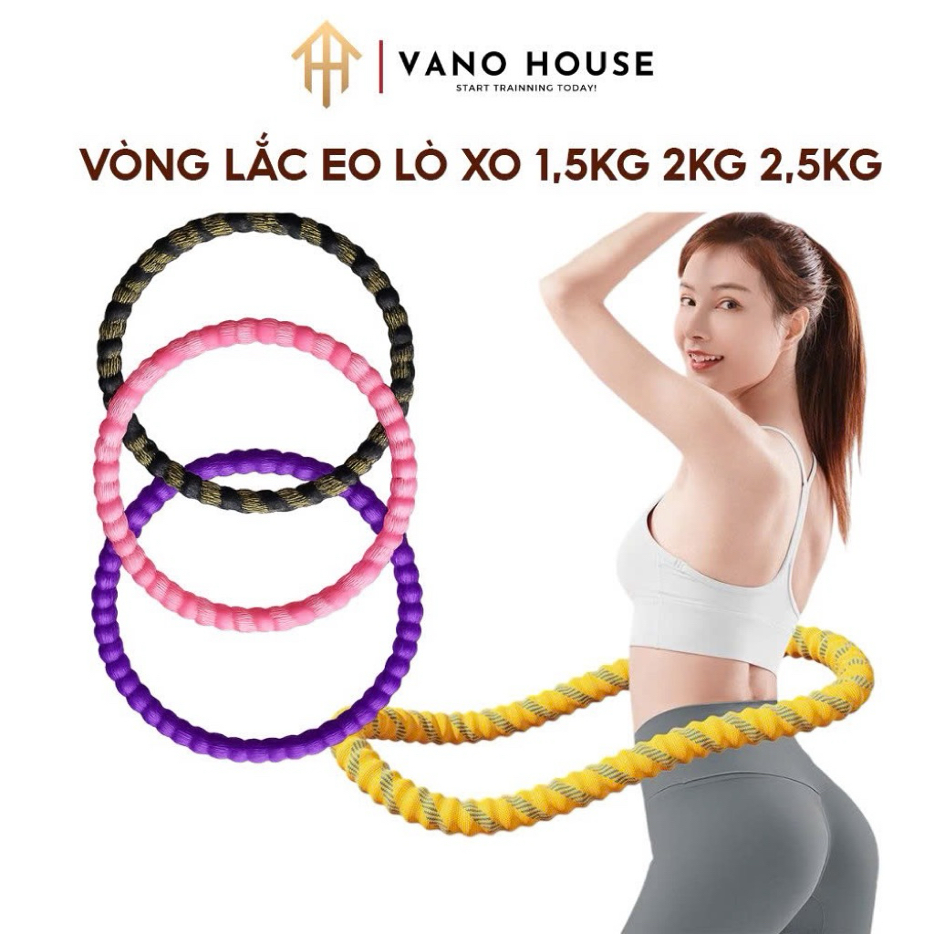 Vòng Lắc Eo Lò Xo Bọc Vải Dệt Kim Mềm Tập Thể Dục, Tập Yoga Tại Nhà Chất Liệu Thép Bọc Vải Cao Cấp