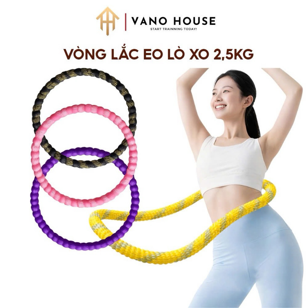 Vòng Lắc Eo Lò Xo 2,5KG Bọc Vải Dệt Kim Mềm – Chất Liệu Thép Cao Cấp, Giảm Mỡ Bụng
