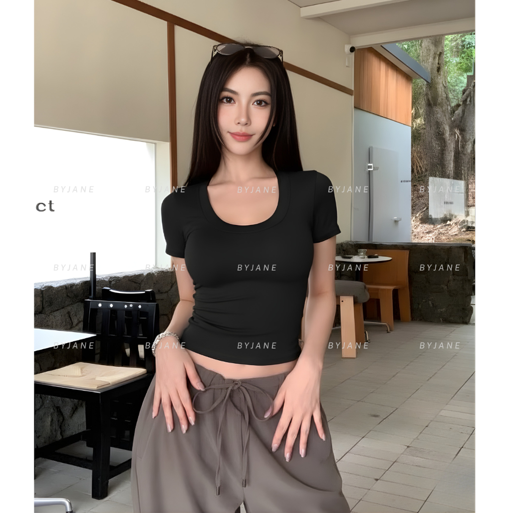 (MỞ BÁN) Áo Thun Nữ Cổ U Viền To Ôm Body Co Giãn 4 Chiều Tôn Dáng BYJANE - 272 | BigBuy360 - bigbuy360.vn