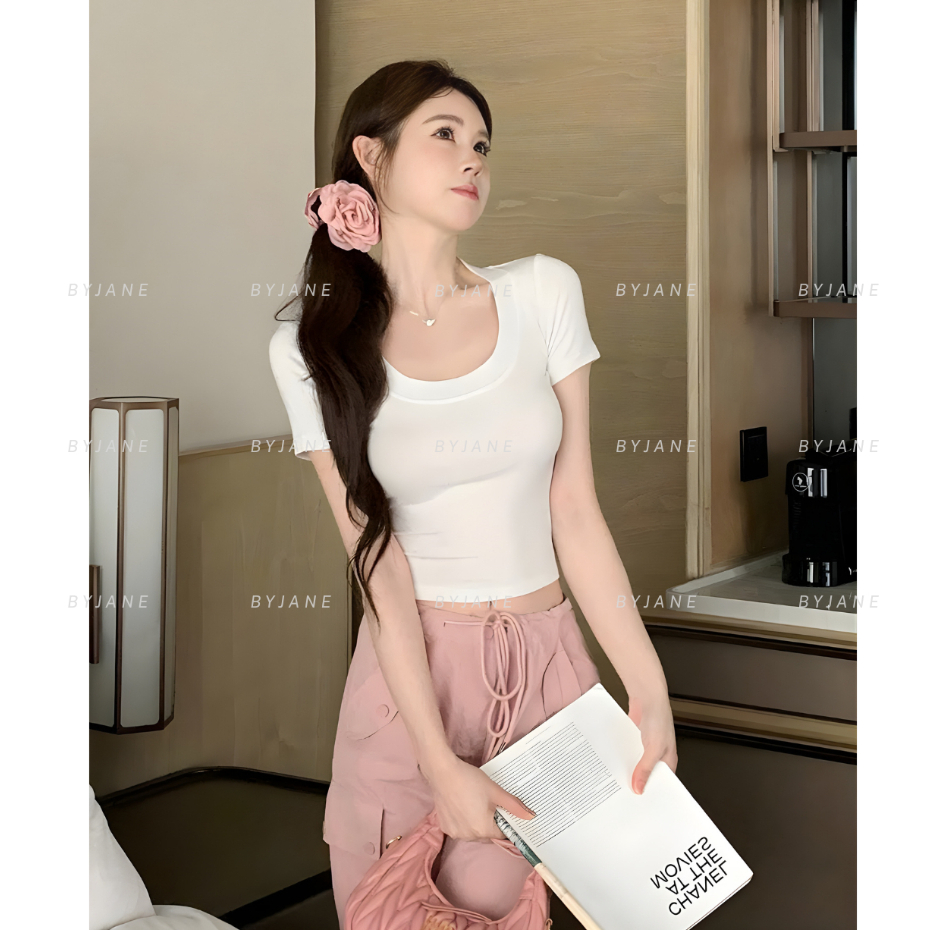 (MỞ BÁN) Áo Thun Nữ Cổ U Viền To Ôm Body Co Giãn 4 Chiều Tôn Dáng BYJANE - 272 | BigBuy360 - bigbuy360.vn