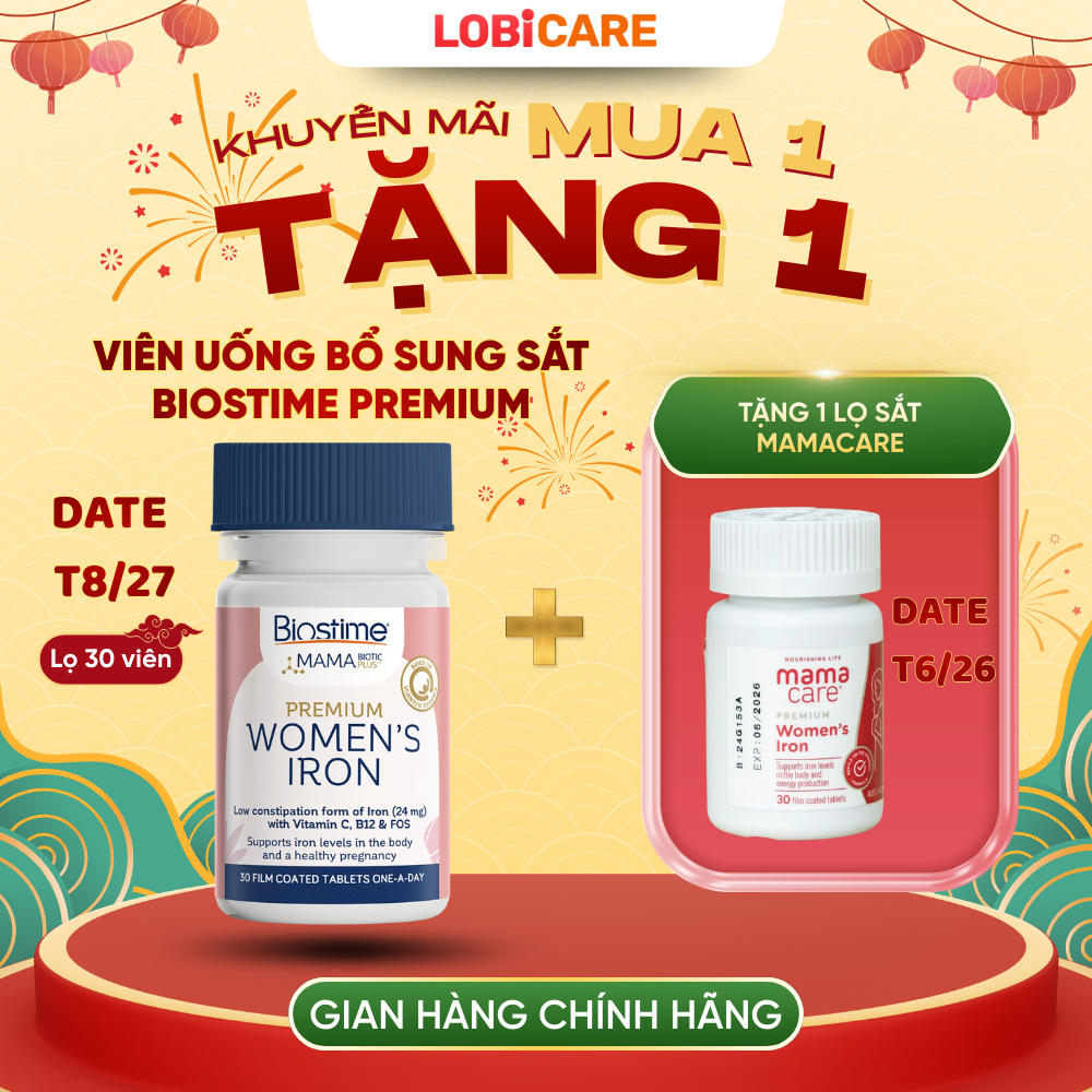 Viên Uống Bổ Sung Sắt Biostime Premium Women's Iron 30 Viên [DATE T8/2027]