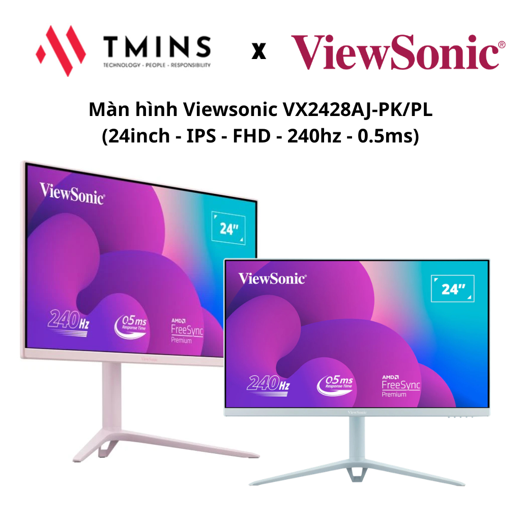 Màn hình Viewsonic VX2428AJ-PK/PL (24inch - IPS - FHD - 240hz - 0.5ms) - Hàng chính hãng.