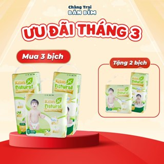 [3 + 2] COMBO 5  Tã Bỉm KITIN NATURAL Siêu Khô Thoáng, An toàn lành tính cho bé sơ sinh thương hiệu Việt, 1200ml đủ size