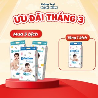 COMBO 4 BỊCH Tã Bỉm Bebeboo công nghệ siêu thấm hút Nhật Bản cho bé sơ sinh size NB80/S70/M60/L50/XL46/XXL42/XXXL40