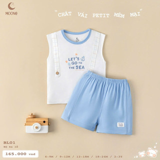 MOON Bộ  ba lỗ moon chất petit cho bé trai/bé gái