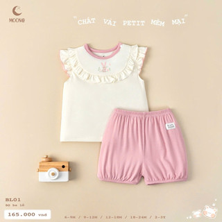 MOON Bộ  ba lỗ moon chất petit cho bé trai/bé gái