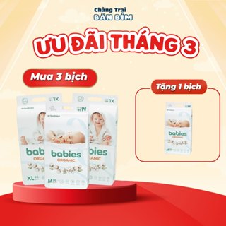 [SIÊU THẤM HÚT] Combo 4 Bịch Tã Bỉm Việt Babies Organic Siêu Thấm Hút, Mềm Mịn Cho Bé Sơ Sinh thấm hút 1200ML