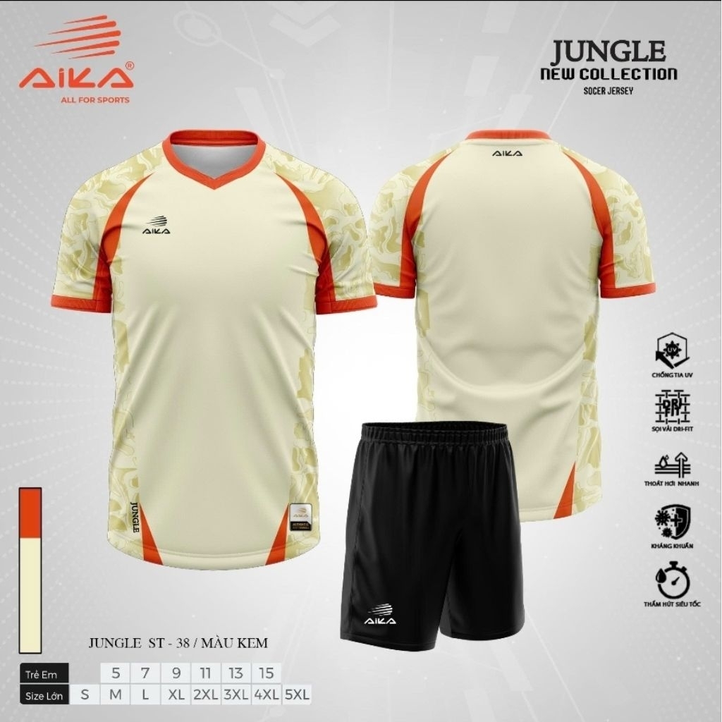 BỘ QUẦN ÁO BÓNG ĐÁ AIKA JUNGLE (HỖ TRỢ IN ẤN)
