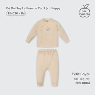 Bộ đồ dài Tay La Pomme Cúc lệch Puppy - Be