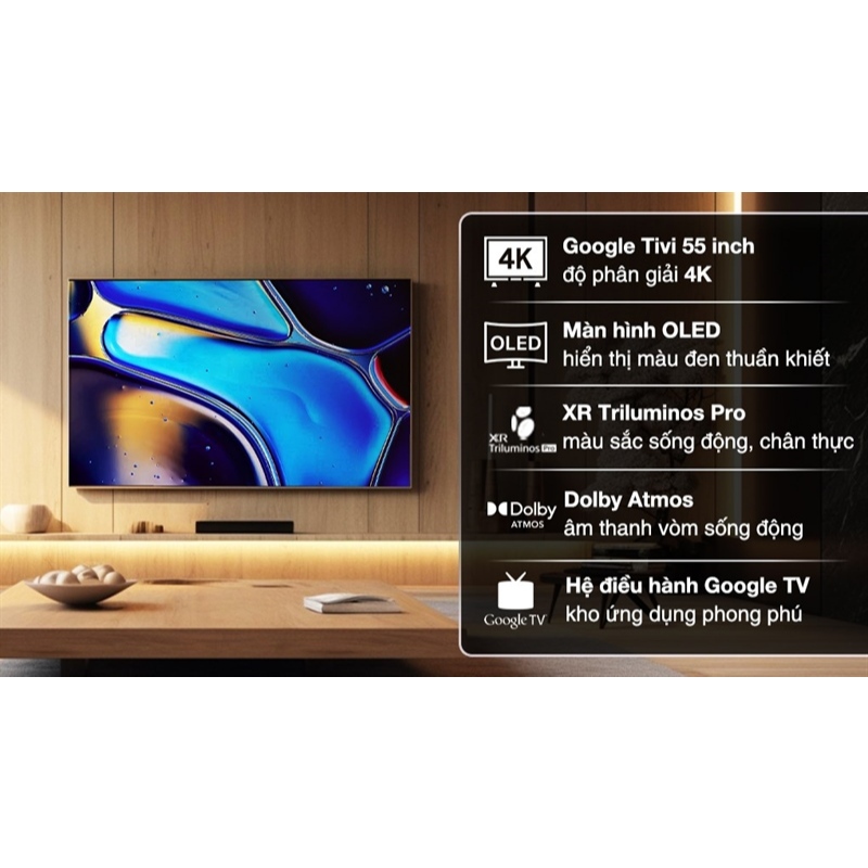 Google Tivi OLED Sony AI 4K 55 inch K-55XR80 2024