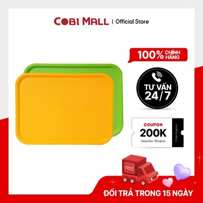 Khay Phục Vụ, Chống Trượt Hình Chữ Nhật Nhiều Size Cho Nhà Hàng, Quán Nước - Nhựa PP - CH Cobi Home
