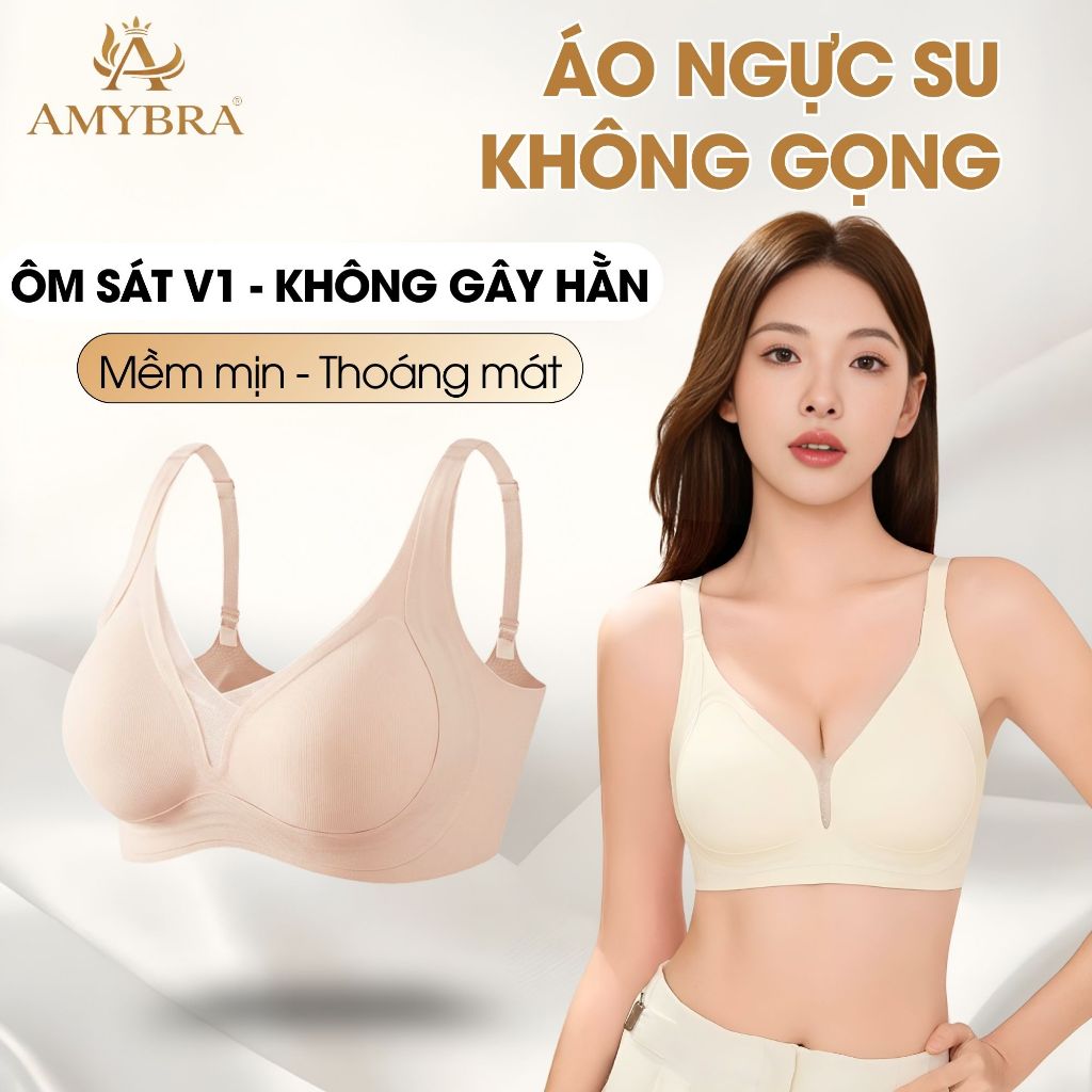 [ HÀNG LOẠI 1 ] Áo ngực Nữ Su Đúc Mút Mỏng 1cm, Áo Bra Chất Su Thông Hơi Thoáng Khí Da AMYBRA A2377