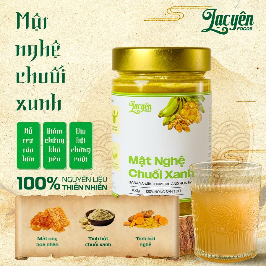 Mật Nghệ Chuối Xanh Lạc Yên Foods, 100% Bột Chuối Xanh Nguyên Chất, Thơm Ngon Dễ Uống